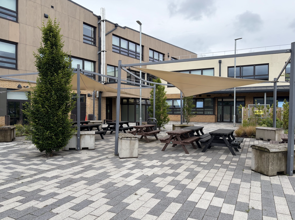 Outdoor classroom and social area